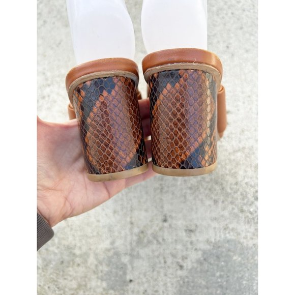 Lafayette 148 New York Kallan Snake  Embossed Block Heel Mule Sz 6.5 - Picture 6 of 8